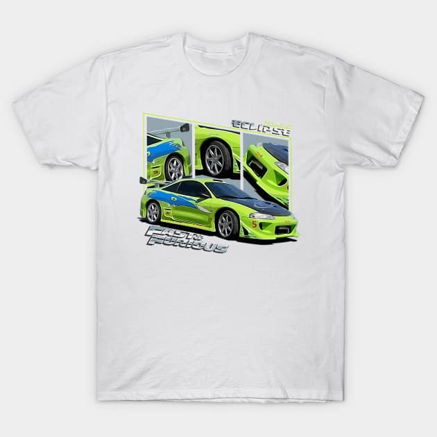 Mitsubishi Eclipse O'conner Car, JDM T-Shirt by T-JD